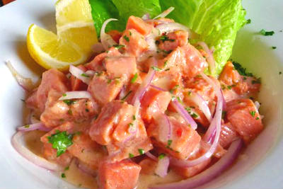 Entrada gourmet de pescado para Navidad