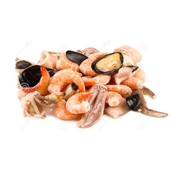 Mix de mariscos con camarones, mejillones y calamar